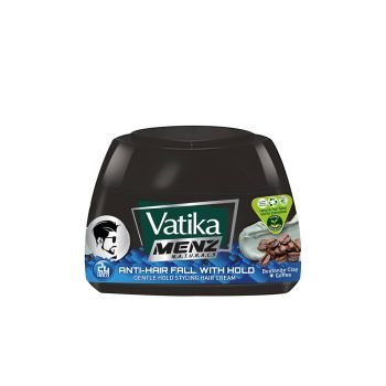 Vatika Naturals Menz Anti-Hair Fall Styling Hair Cream 140ml | Enriched With Bentonite Clay & Coffee | With Gentle 24 Hour Hold