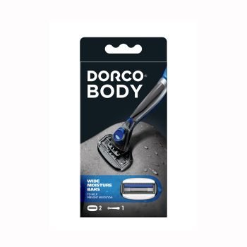 Dorco Body System Razor - 5 Blades, 2 Wide Heads, 1 Handle