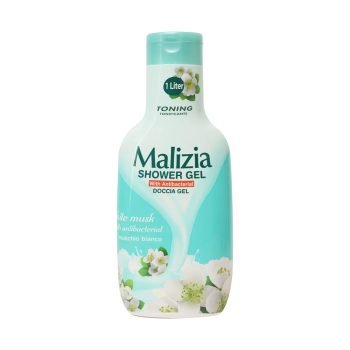 Malizia Shower Gel White Musk with Antibacterial 1000ml | Gentle Body Wash, Family Pack, Premium Beauty