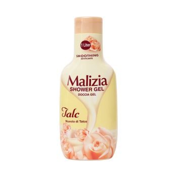 Malizia Shower Gel with Talc 1000ml | Gentle Body Wash, Family Pack, Premium Beauty