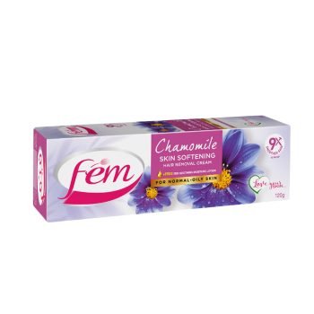 FEM Hair Removal Cream with Rejuvenating Chamomile 120g for Rejuvenating Skin with pH Balancing Skin Care Lotion