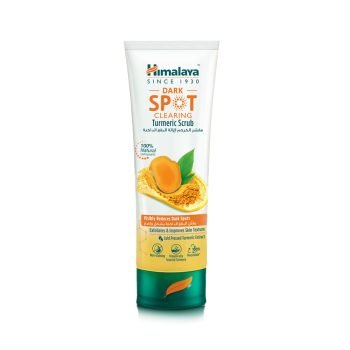 Himalaya Dark Spot Clearing Turmeric Scrub 75 ml tube with turmeric root