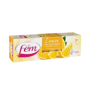 FEM Hair Removal Cream with Refreshing Lemon 120g for Skin Refreshing with pH Balancing Skin Care Lotion